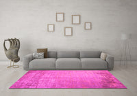 Machine Washable Abstract Pink Contemporary Rug, wshcon1213pnk