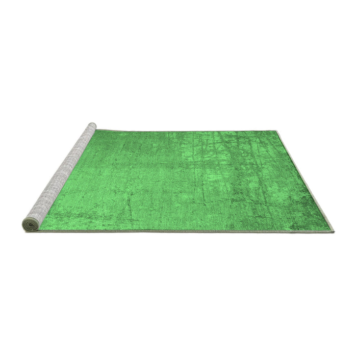 Sideview of Machine Washable Abstract Emerald Green Contemporary Area Rugs, wshcon1213emgrn