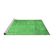 Sideview of Machine Washable Abstract Emerald Green Contemporary Area Rugs, wshcon1213emgrn