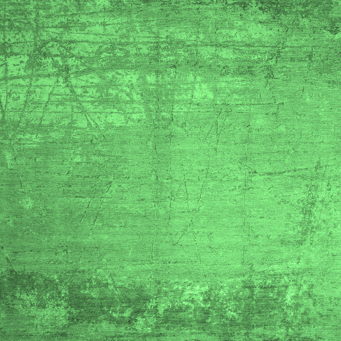 Square Abstract Emerald Green Contemporary Rug, con1213emgrn