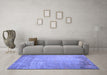 Machine Washable Abstract Blue Contemporary Rug in a Living Room, wshcon1213blu