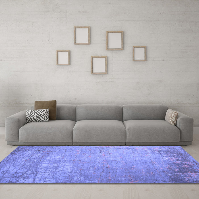 Machine Washable Abstract Blue Contemporary Rug in a Living Room, wshcon1213blu