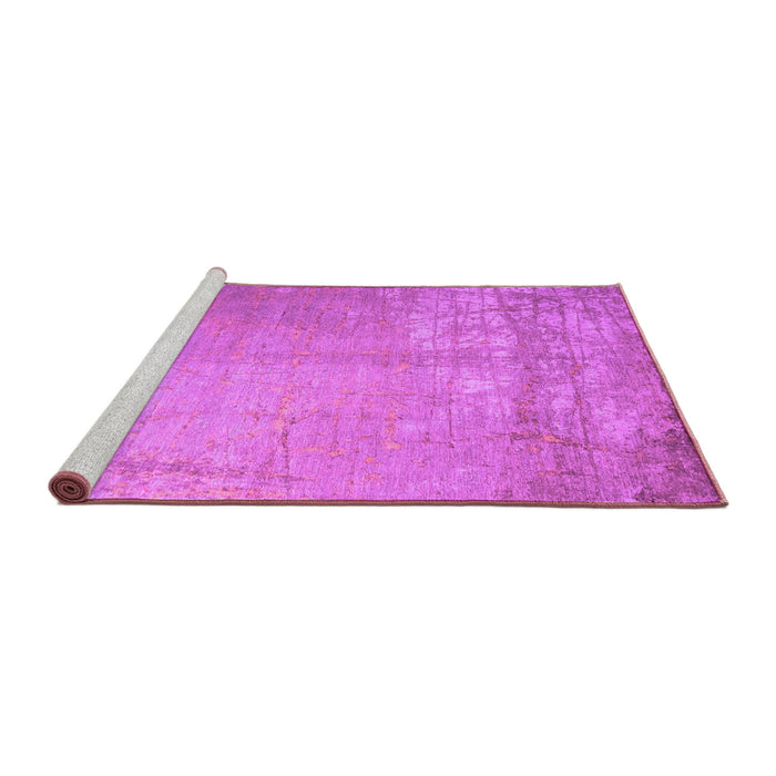 Sideview of Machine Washable Abstract Purple Contemporary Area Rugs, wshcon1213pur