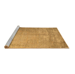 Sideview of Machine Washable Abstract Brown Contemporary Rug, wshcon1213brn