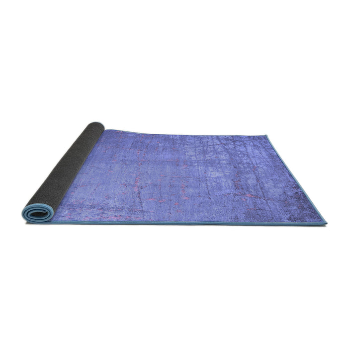 Sideview of Abstract Blue Contemporary Rug, con1213blu