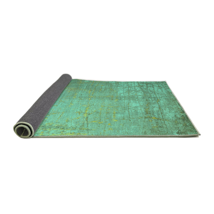 Sideview of Abstract Turquoise Contemporary Rug, con1213turq