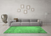 Machine Washable Abstract Emerald Green Contemporary Area Rugs in a Living Room,, wshcon1213emgrn