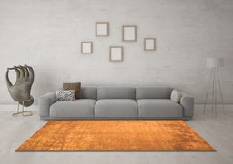 Machine Washable Abstract Orange Contemporary Area Rugs in a Living Room, wshcon1213org