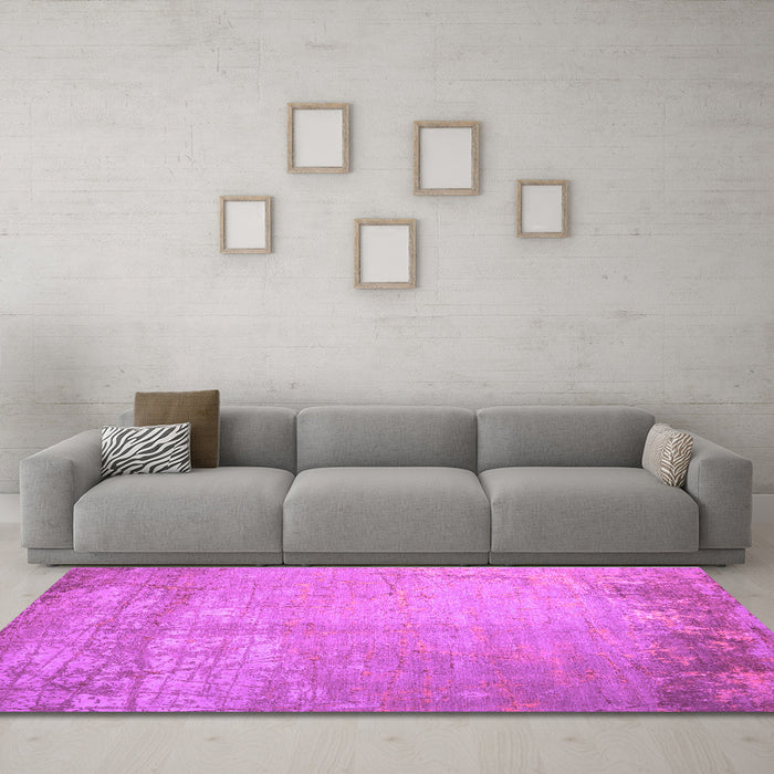 Machine Washable Abstract Purple Contemporary Area Rugs in a Living Room, wshcon1213pur