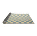 Thickness of Contemporary Dark Gray Checkered Rug, con1214