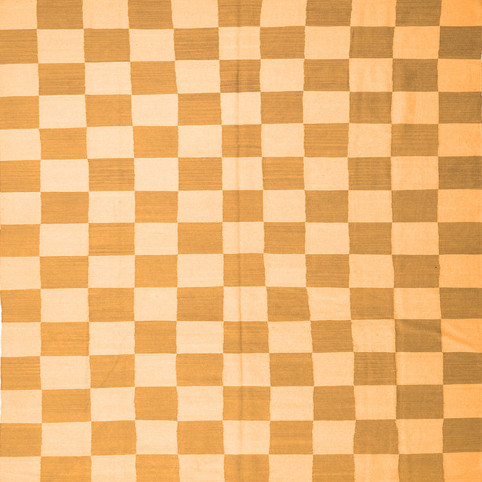 Serging Thickness of Checkered Orange Modern Rug, con1214org