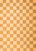 Serging Thickness of Machine Washable Checkered Orange Modern Area Rugs, wshcon1214org