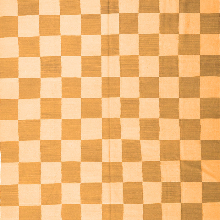 Serging Thickness of Machine Washable Checkered Orange Modern Area Rugs, wshcon1214org