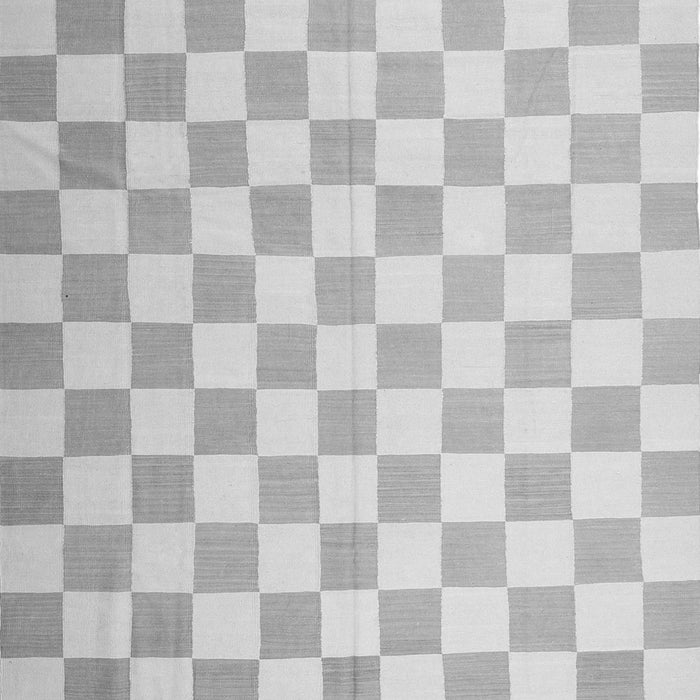 Serging Thickness of Machine Washable Checkered Gray Modern Rug, wshcon1214gry