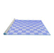 Sideview of Machine Washable Checkered Blue Modern Rug, wshcon1214blu