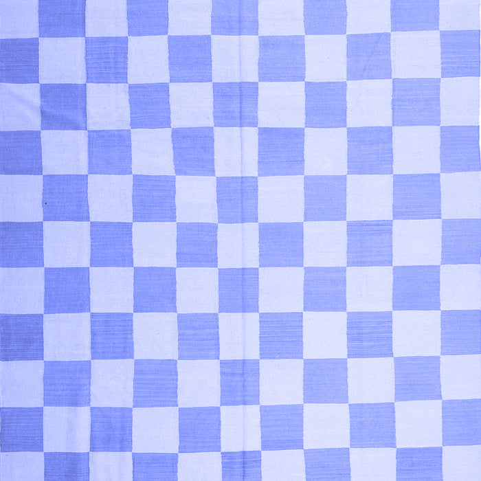 Machine Washable Checkered Blue Modern Rug, wshcon1214blu