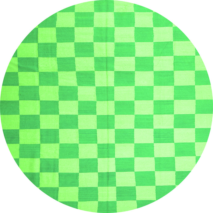Square Checkered Green Modern Rug, con1214grn