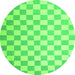 Square Checkered Green Modern Rug, con1214grn