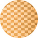 Square Checkered Orange Modern Rug, con1214org