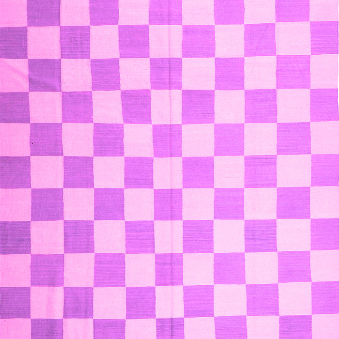 Machine Washable Checkered Pink Modern Rug, wshcon1214pnk