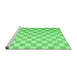 Sideview of Machine Washable Checkered Emerald Green Modern Area Rugs, wshcon1214emgrn