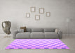 Machine Washable Checkered Purple Modern Area Rugs in a Living Room, wshcon1214pur