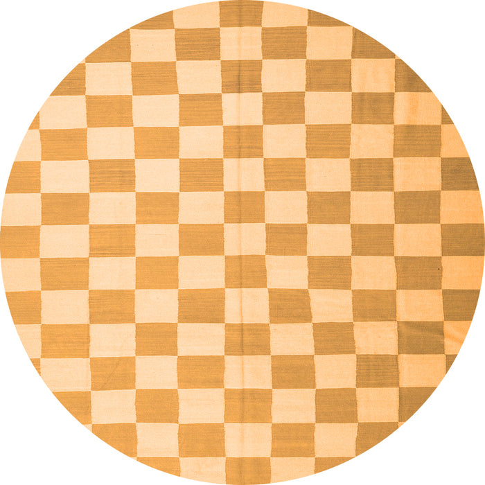 Machine Washable Checkered Orange Modern Area Rugs, wshcon1214org