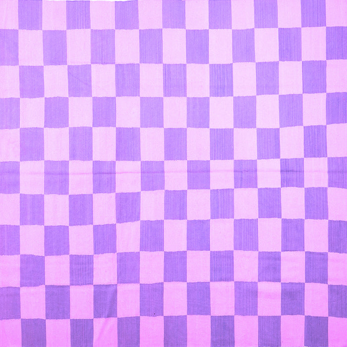 Square Machine Washable Checkered Purple Modern Area Rugs, wshcon1214pur