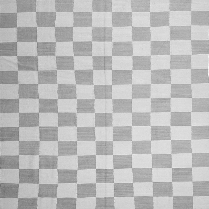 Serging Thickness of Checkered Gray Modern Rug, con1214gry