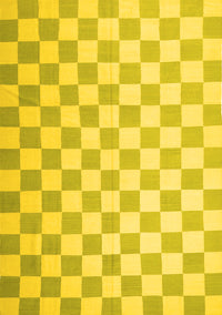 Checkered Yellow Modern Rug, con1214yw