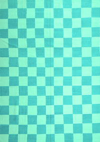 Checkered Turquoise Modern Rug, con1214turq