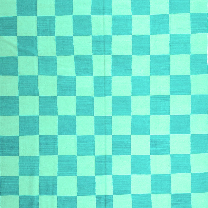 Checkered Turquoise Modern Rug, con1214turq