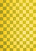 Machine Washable Checkered Yellow Modern Rug, wshcon1214yw