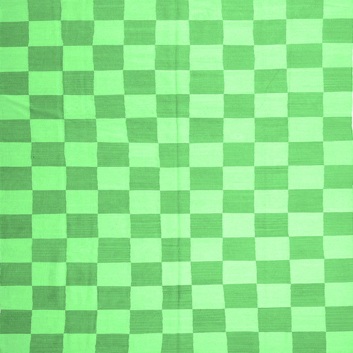 Square Checkered Emerald Green Modern Rug, con1214emgrn