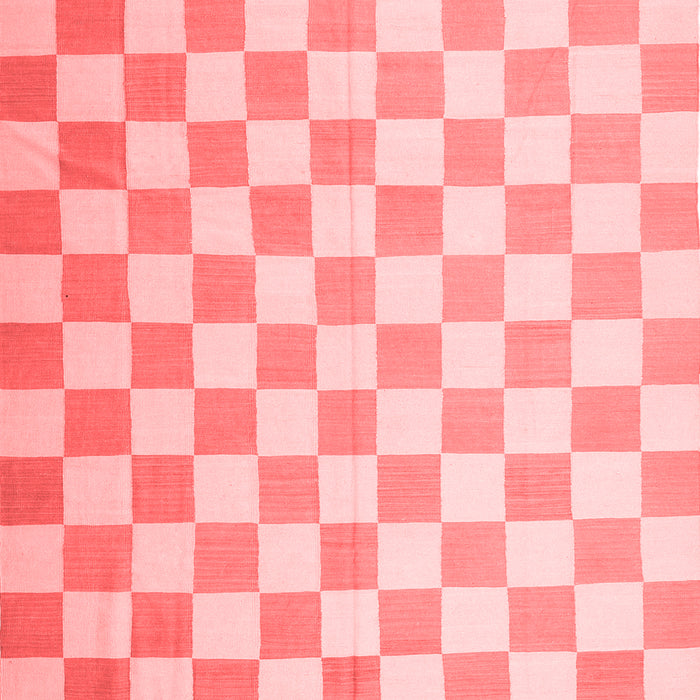 Machine Washable Checkered Red Modern Rug, wshcon1214red