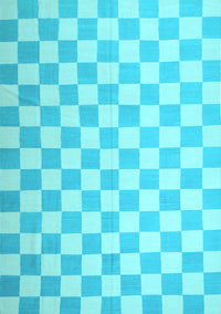 Checkered Light Blue Modern Rug, con1214lblu