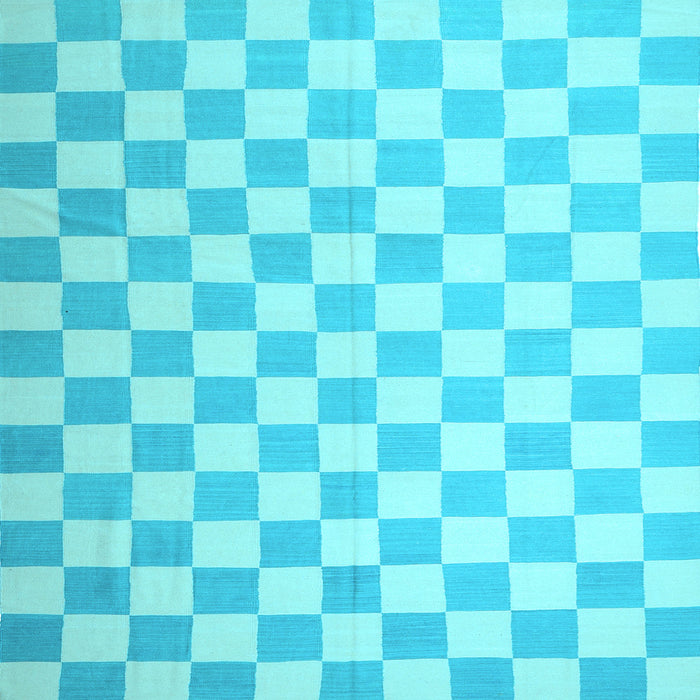 Square Machine Washable Checkered Light Blue Modern Rug, wshcon1214lblu