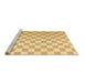 Sideview of Machine Washable Checkered Brown Modern Rug, wshcon1214brn