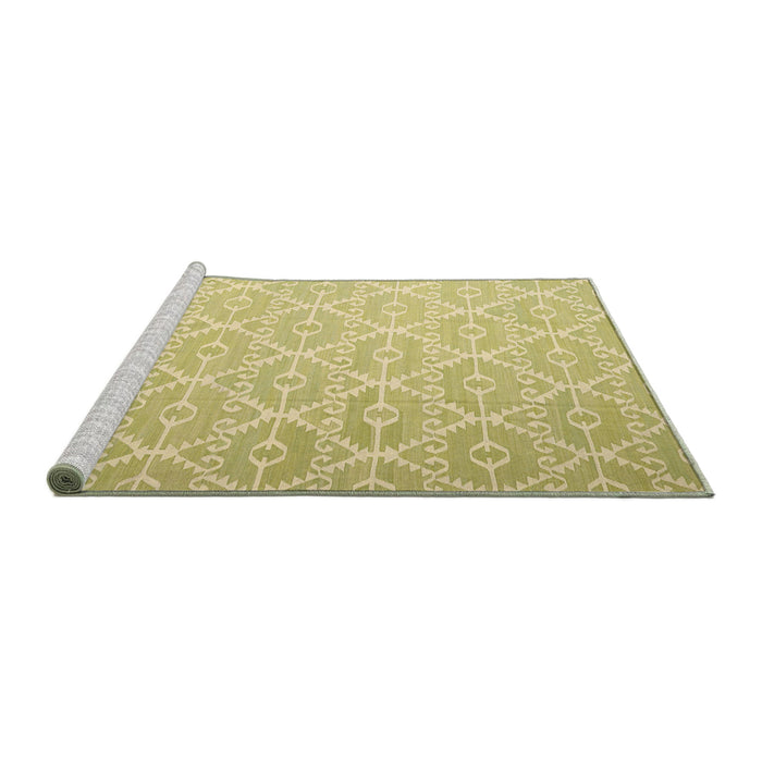Serging Thickness of Machine Washable Contemporary Mustard Yellow Rug, wshcon1215