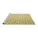 Serging Thickness of Machine Washable Contemporary Mustard Yellow Rug, wshcon1215