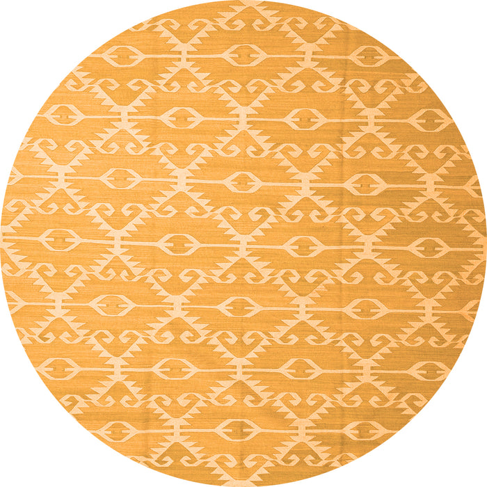 Square Abstract Orange Contemporary Rug, con1215org