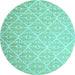 Round Machine Washable Abstract Light Blue Contemporary Rug, wshcon1215lblu