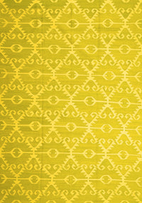 Abstract Yellow Contemporary Rug, con1215yw