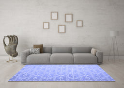 Machine Washable Abstract Blue Contemporary Rug in a Living Room, wshcon1215blu