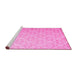 Sideview of Machine Washable Abstract Pink Contemporary Rug, wshcon1215pnk