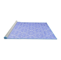 Sideview of Machine Washable Abstract Blue Contemporary Rug, wshcon1215blu