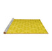 Sideview of Machine Washable Abstract Yellow Contemporary Rug, wshcon1215yw