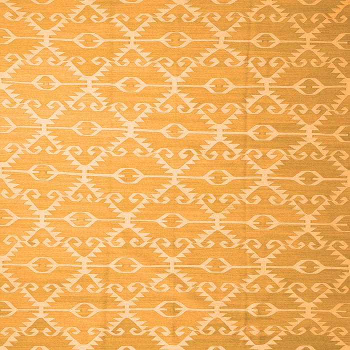 Round Machine Washable Abstract Orange Contemporary Area Rugs, wshcon1215org