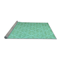 Sideview of Machine Washable Abstract Light Blue Contemporary Rug, wshcon1215lblu