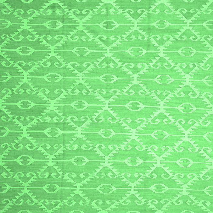 Square Machine Washable Abstract Emerald Green Contemporary Area Rugs, wshcon1215emgrn